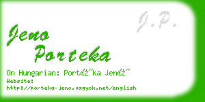 jeno porteka business card